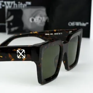 Off-White Women Sunglasses Brown Havana Green Square OERI13I JACKSON 6055 NEW Off-White sunglasses OERI073 Boston 6055 Havana green  main image 2